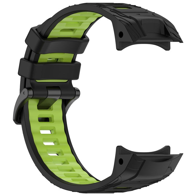 For Garmin Instinct 3 50mm Dual Color Smartwatch Band Sports Breathable Silicone Strap - Black+Green