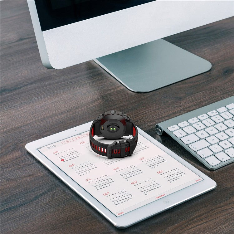 For Garmin Instinct 3 50mm Dual Color Smartwatch Band Sports Breathable Silicone Strap - Black+Green