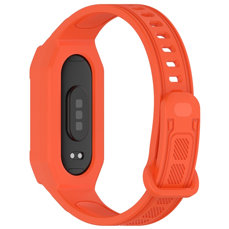 For Xiaomi Smart Band 9 / 8 / Mi Band 7 / 6 / 5 TPU Watch Band Integrated with Protective Case - Orange