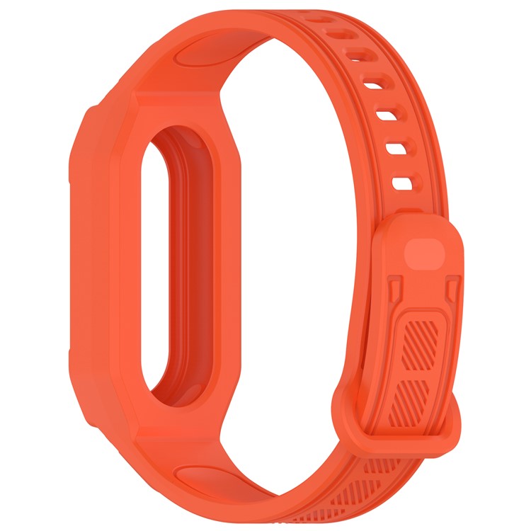 For Xiaomi Smart Band 9 / 8 / Mi Band 7 / 6 / 5 TPU Watch Band Integrated with Protective Case - Orange