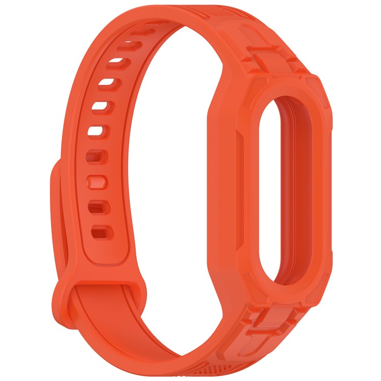 For Xiaomi Smart Band 9 / 8 / Mi Band 7 / 6 / 5 TPU Watch Band Integrated with Protective Case - Orange