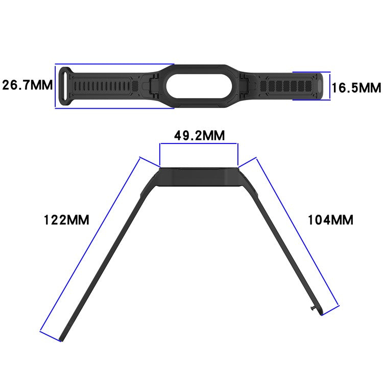 For Xiaomi Smart Band 9 / 8 / Mi Band 7 / 6 / 5 TPU Watch Band Integrated with Protective Case - Orange