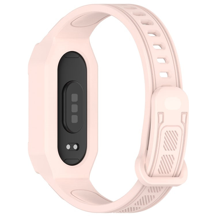 For Xiaomi Smart Band 9 / 8 / Mi Band 7 / 6 / 5 TPU Watch Band Integrated with Protective Case - Pink