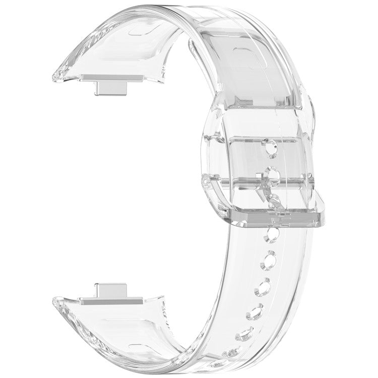 TPU Watch Strap for Xiaomi Smart Band 9 Pro / 8 Pro / Redmi Watch 5 / 4 Color Changing Clear Wrist Band - Transparent