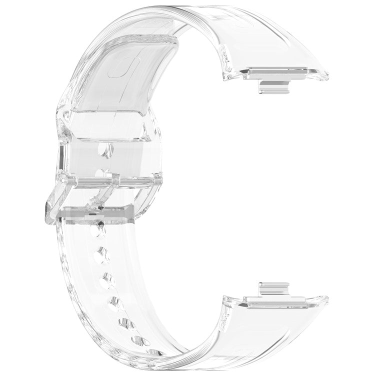 TPU Watch Strap for Xiaomi Smart Band 9 Pro / 8 Pro / Redmi Watch 5 / 4 Color Changing Clear Wrist Band - Transparent