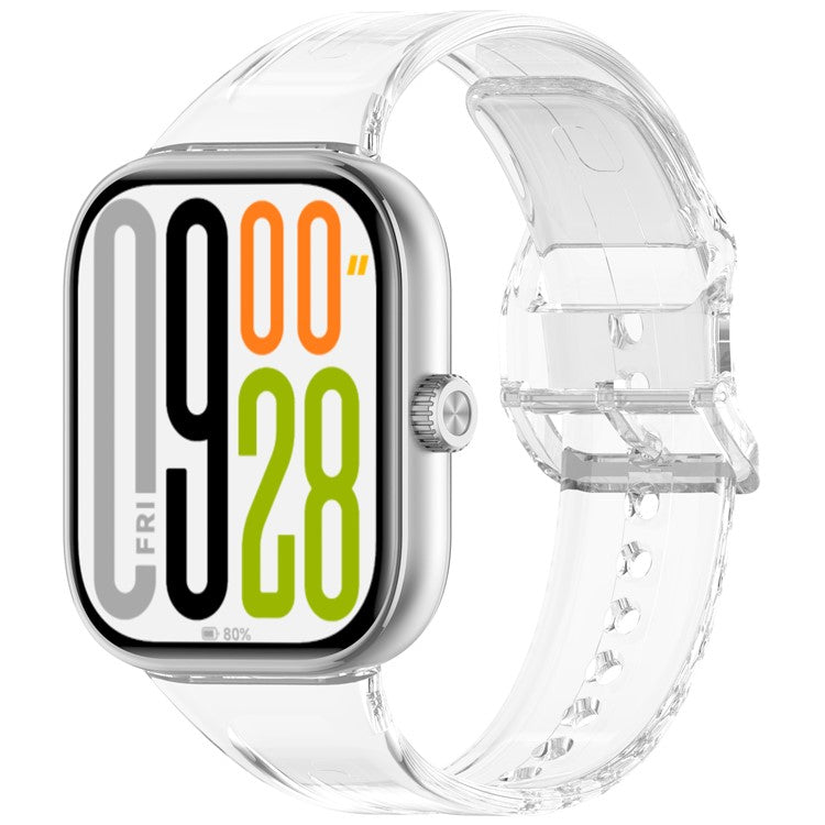 TPU Watch Strap for Xiaomi Smart Band 9 Pro / 8 Pro / Redmi Watch 5 / 4 Color Changing Clear Wrist Band - Transparent