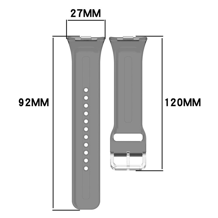 TPU Watch Strap for Xiaomi Smart Band 9 Pro / 8 Pro / Redmi Watch 5 / 4 Color Changing Clear Wrist Band - Transparent