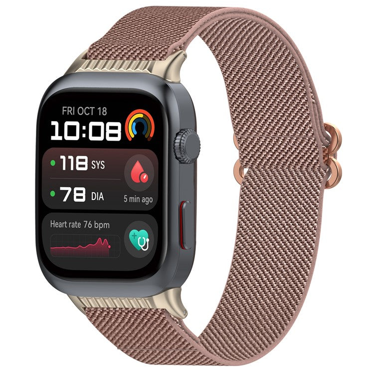 For Huawei Watch D2 Watch Band Nylon Braided Elastic Slide-Lock Clasp Breathable Strap - Rose Pink