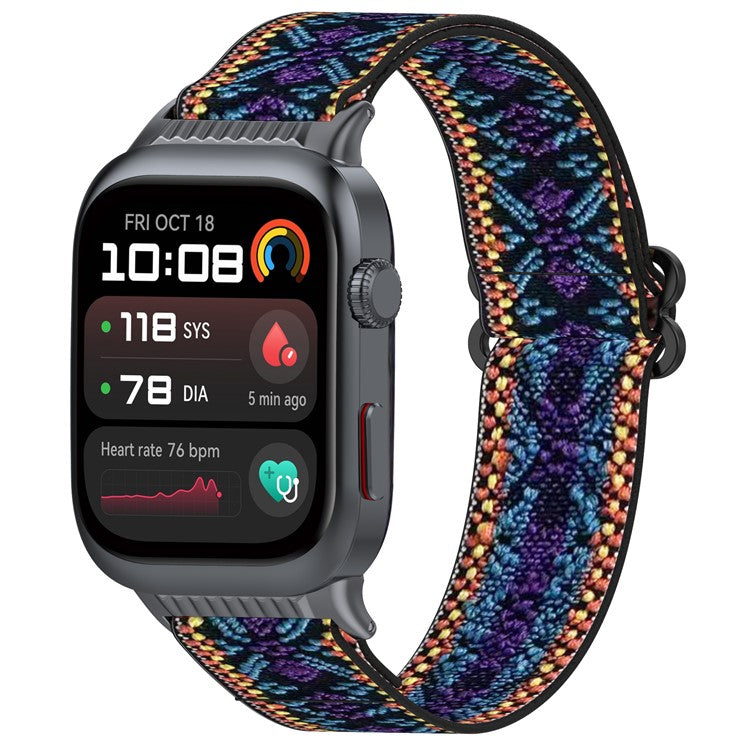 For Huawei Watch D2 Watch Band Nylon Braided Elastic Slide-Lock Clasp Breathable Strap - Blue Purple