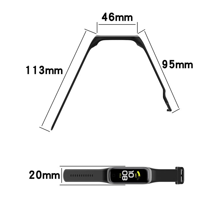 Bi-color Silicone Watch Band Replacement Strap for Samsung Galaxy Fit2 SM-R220 - Black/Red