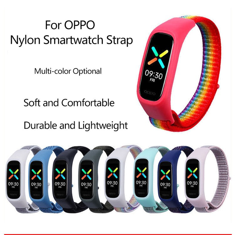 Nylon Watchband Adjustable Smart Watch Strap for OPPO Band Style/EVA Limited Edition - Black