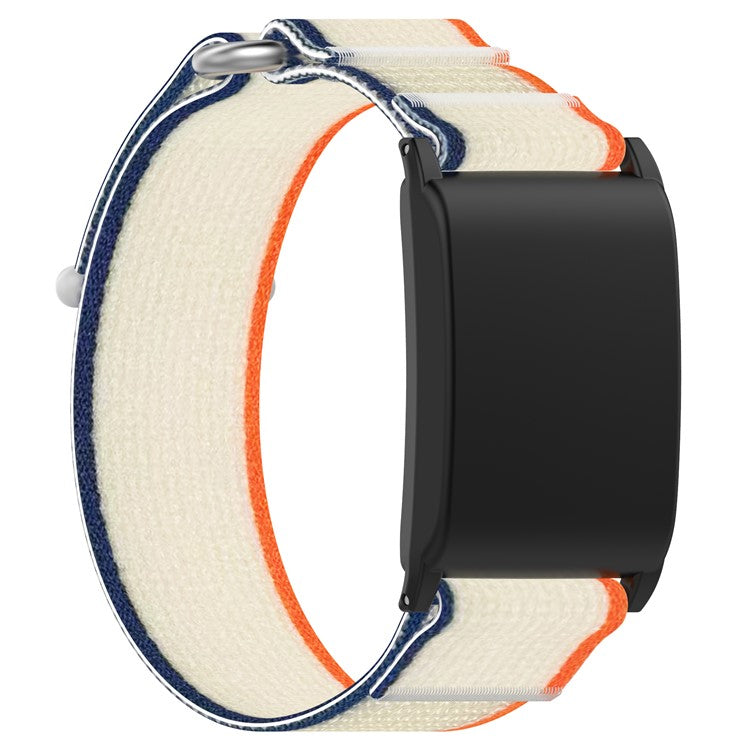 For WHOOP 4.0 Nylon Wrist Strap Magic Tape Loop Watch Band - Orange+Beige