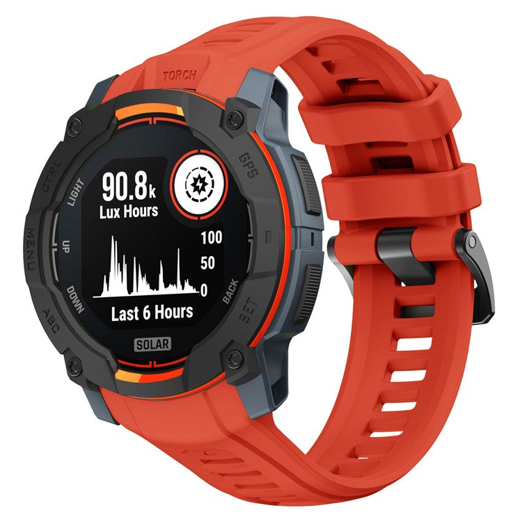 For Garmin Instinct 3 AMOLED 45mm / Instinct 3 Solar 45mm Smartwatch Band Breathable Sports Silicone Strap - Red