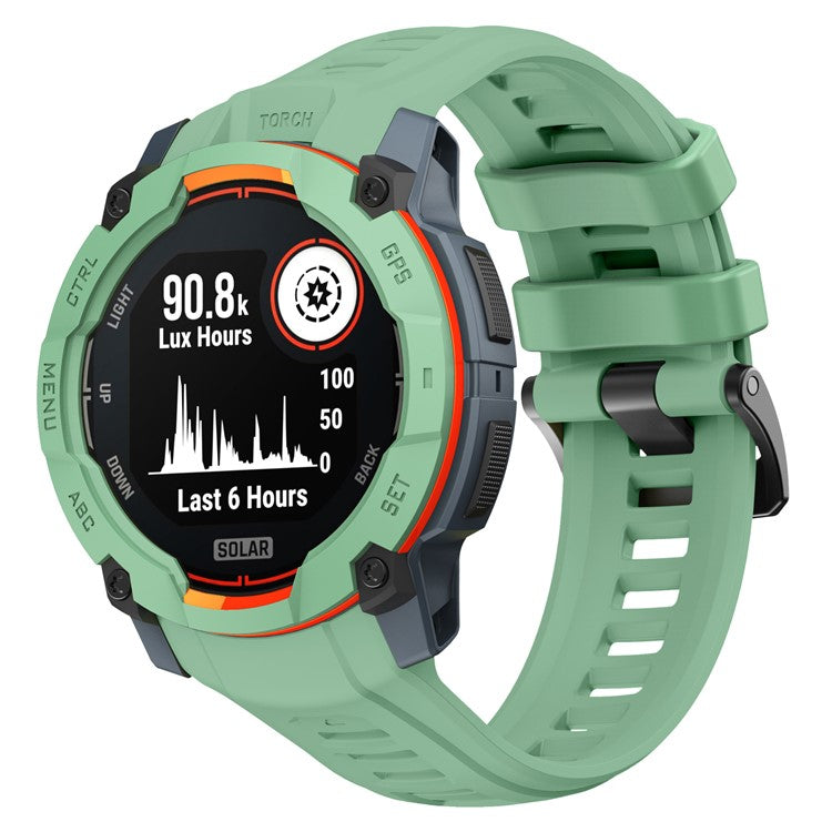 For Garmin Instinct 3 AMOLED 50mm / Instinct 3 Solar 50mm Smartwatch Band Breathable Sports Silicone Strap - Green