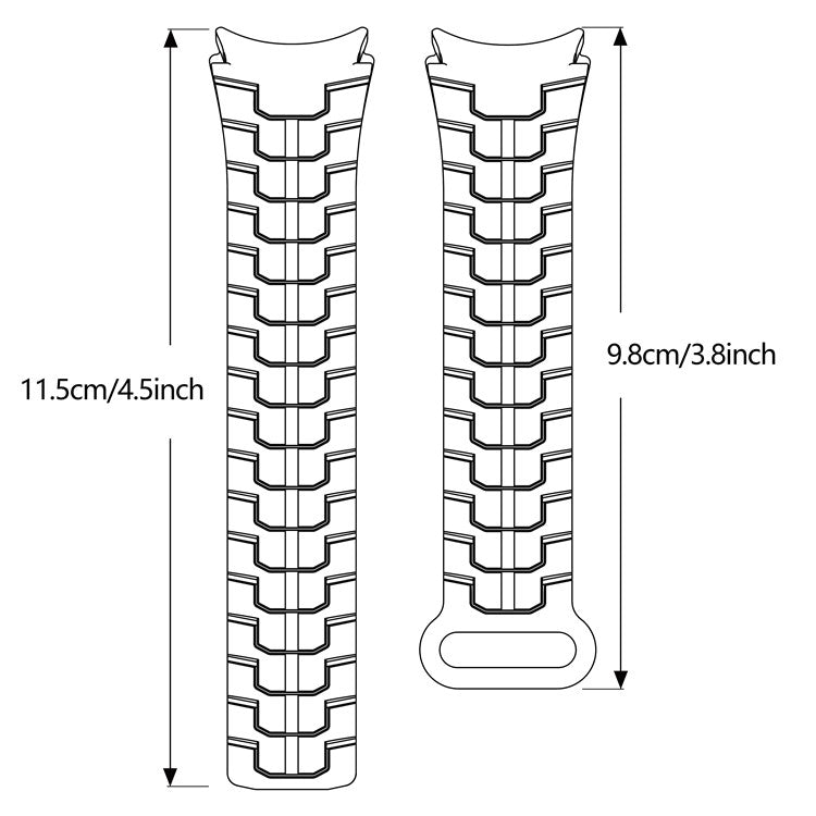 Watch Band for Samsung Galaxy Watch FE 40mm / Watch7 44mm 40mm Magnetic Dragon Scale Texture Silicone Strap - Starlight+Orange
