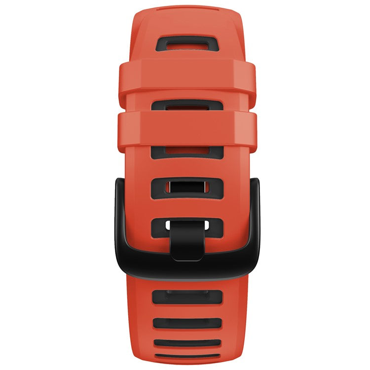 Bi-color Soft Silicone Watchband Replacement Bracelet Strap for Garmin Instinct / Instinct Esports - Red / Black