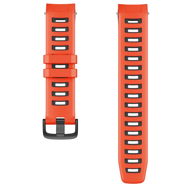 Bi-color Soft Silicone Watchband Replacement Bracelet Strap for Garmin Instinct / Instinct Esports - Red / Black