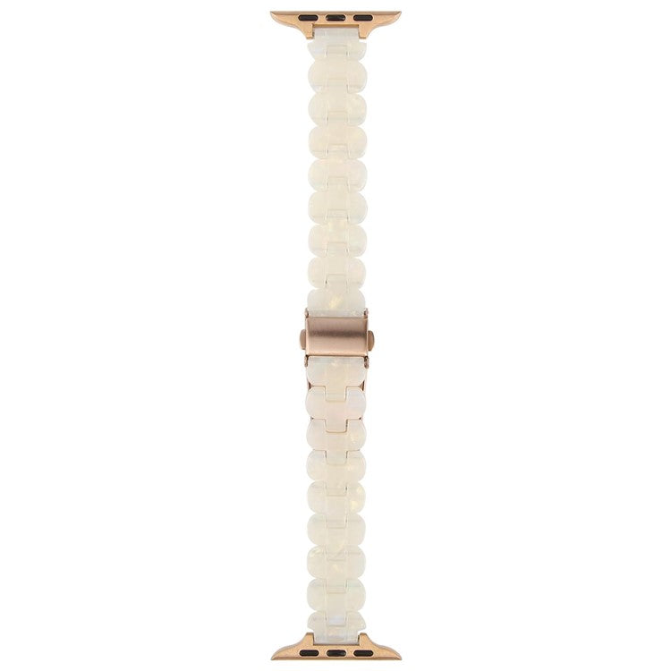 12mm Resin Watch Strap for Apple Watch Series 10 9 8 7 SE 6 5 4 3 2 1 42mm 41mm 40mm 38mm Replacement Slim Wrist Band - Beige