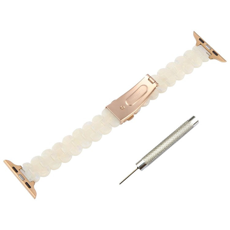 12mm Resin Watch Strap for Apple Watch Series 10 9 8 7 SE 6 5 4 3 2 1 42mm 41mm 40mm 38mm Replacement Slim Wrist Band - Beige