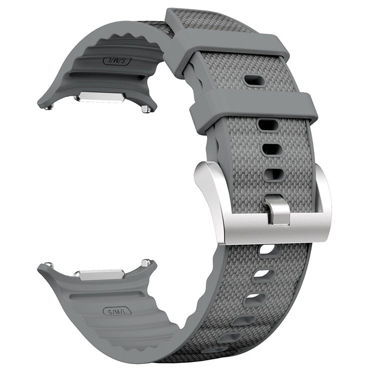 For Samsung Galaxy Watch Ultra 47mm Watch Strap Adjustable Sports Silicone Wrist Band - Grey