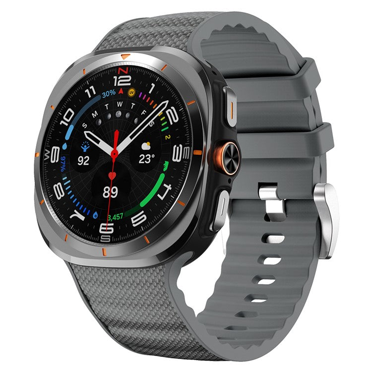 For Samsung Galaxy Watch Ultra 47mm Watch Strap Adjustable Sports Silicone Wrist Band - Grey