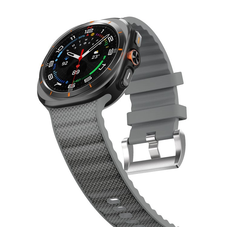 For Samsung Galaxy Watch Ultra 47mm Watch Strap Adjustable Sports Silicone Wrist Band - Grey