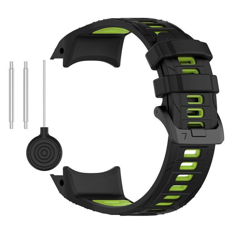 For Garmin Instinct 3 Solar 50mm / AMOLED 50mm Watch Band 26mm Dual Color Silicone Replacement Strap - Black / Green