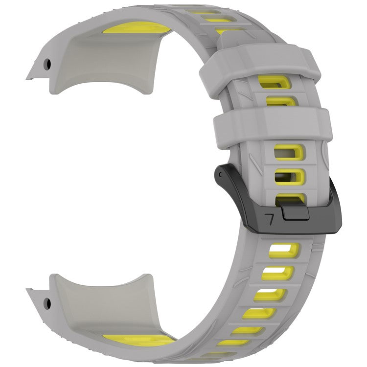 For Garmin Instinct 3 Solar 50mm / AMOLED 50mm Watch Band 26mm Dual Color Silicone Replacement Strap - Grey / Yellow