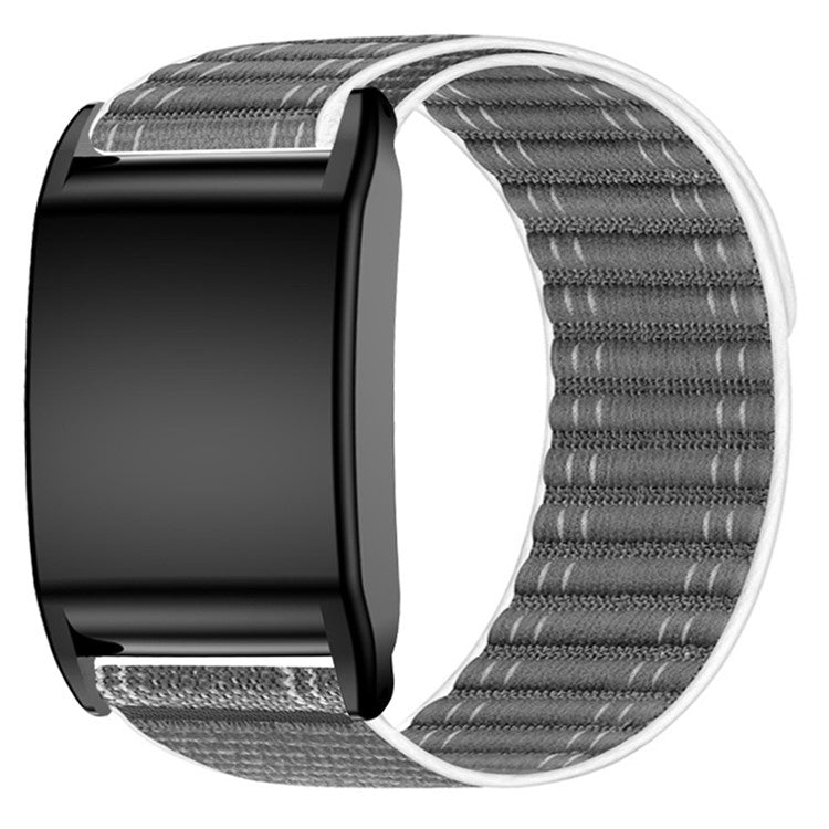For WHOOP 4.0 Stylish Nylon Wrist Strap Magic Tape Loop Band with Protective Case - Grey