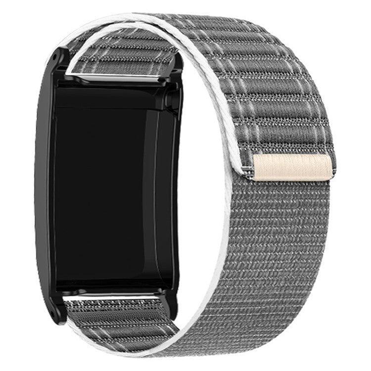 For WHOOP 4.0 Stylish Nylon Wrist Strap Magic Tape Loop Band with Protective Case - Grey