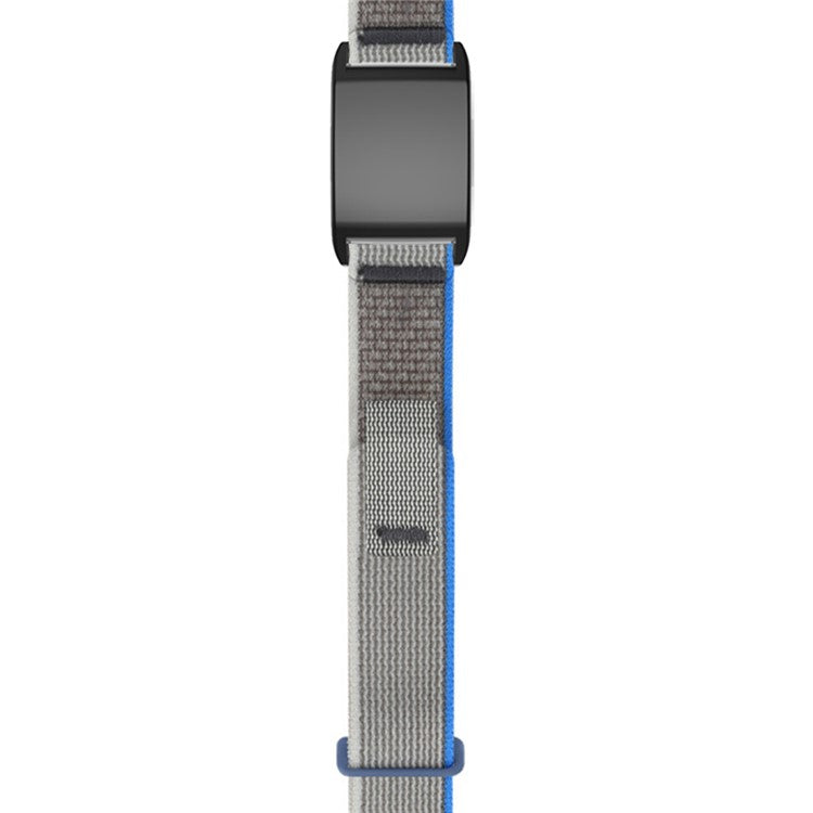 For WHOOP 4.0 Magic Tape Loop Band Stylish Nylon Wrist Strap with PC Protective Case - Blue+Grey