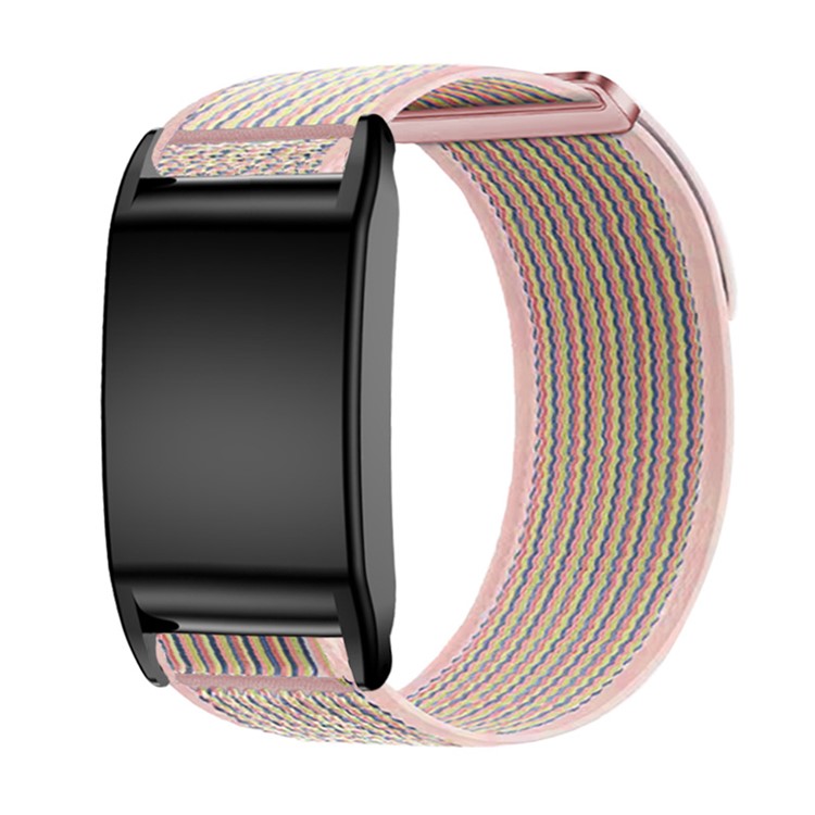 For WHOOP 4.0 Magic Tape Loop Band Stylish Nylon Wrist Strap with PC Protective Case - Pink