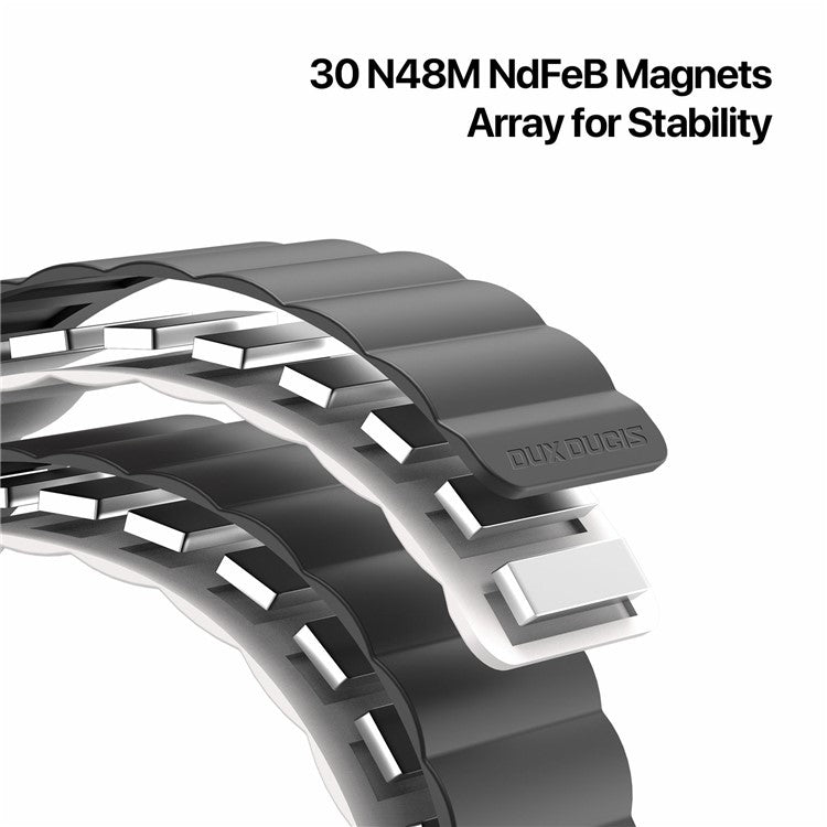 Dux Ducis SD Series Silicone Magnetic Watch Strap For Apple Watch Series 10 9 8 7 SE 6 5 4 3 2 1 42mm 41mm 40mm 38mm - Black / Starlight