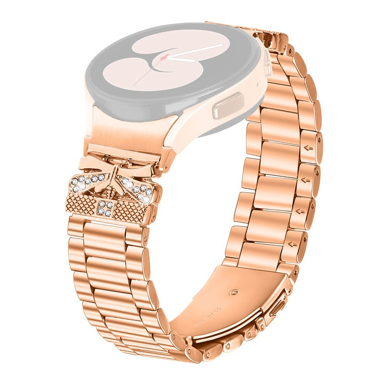 Metal Strap with Quick Release Connector for Samsung Galaxy Watch7 44mm / 40mm Butterfly Watch Band - Rose Gold