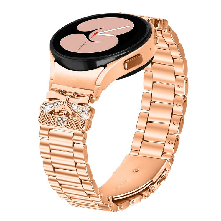 Metal Strap with Quick Release Connector for Samsung Galaxy Watch7 44mm / 40mm Butterfly Watch Band - Rose Gold