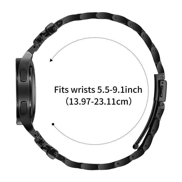 Metal Strap with Connector for Samsung Galaxy Watch7 44mm / 40mm Butterfly Rhinestones Decor Watch Band - Black