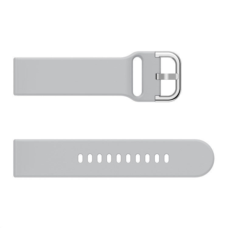 20MM Silicone Solid Color Watch Strap for Samsung Galaxy Watch4 Classic 46mm 42mm/Watch4 44mm 40mm/Polar Ignite, etc. - Grey