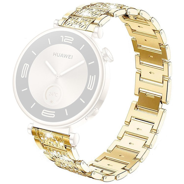 For Huawei Watch GT 5 Pro 42mm / GT 5 41mm Smartwatch Strap Rhinestone Decor Zinc Alloy Wrist Band - Gold