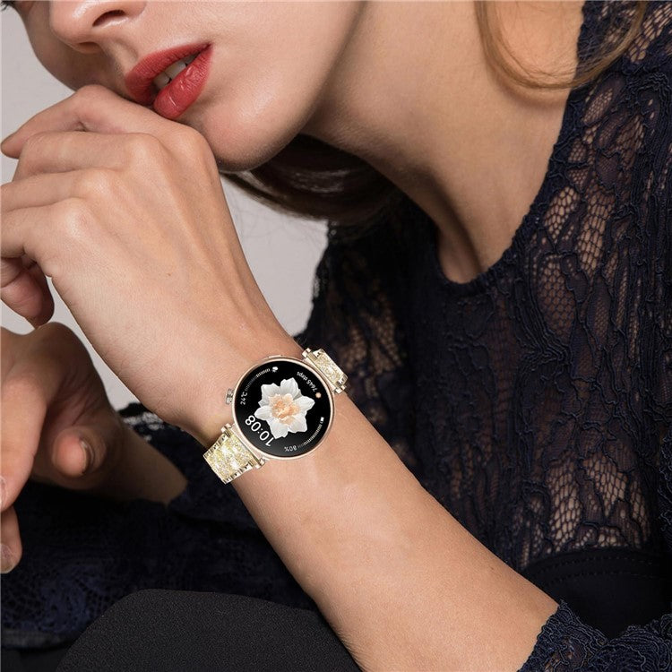 For Huawei Watch GT 5 Pro 42mm / GT 5 41mm Smartwatch Strap Rhinestone Decor Zinc Alloy Wrist Band - Gold