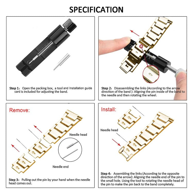 For Huawei Watch GT 5 Pro 42mm / GT 5 41mm Smartwatch Strap Rhinestone Decor Zinc Alloy Wrist Band - Gold