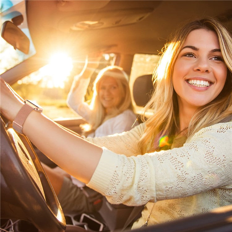 Magnetic Strap for Apple Watch Series 10 Ultra 9 8 7 SE 6 5 4 3 2 1 46mm 49mm 45mm 44mm 42mm Milanese Smart Watch Band - Rose Gold