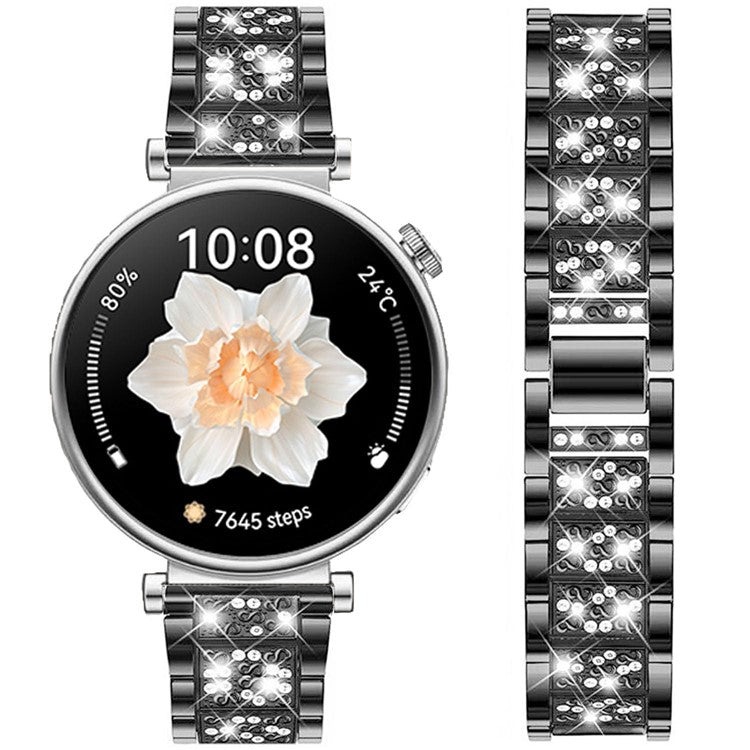 For Nokia Steel / Withings Steel HR 36mm Smartwatch Strap Rhinestone Decor Zinc Alloy Wrist Band - Black