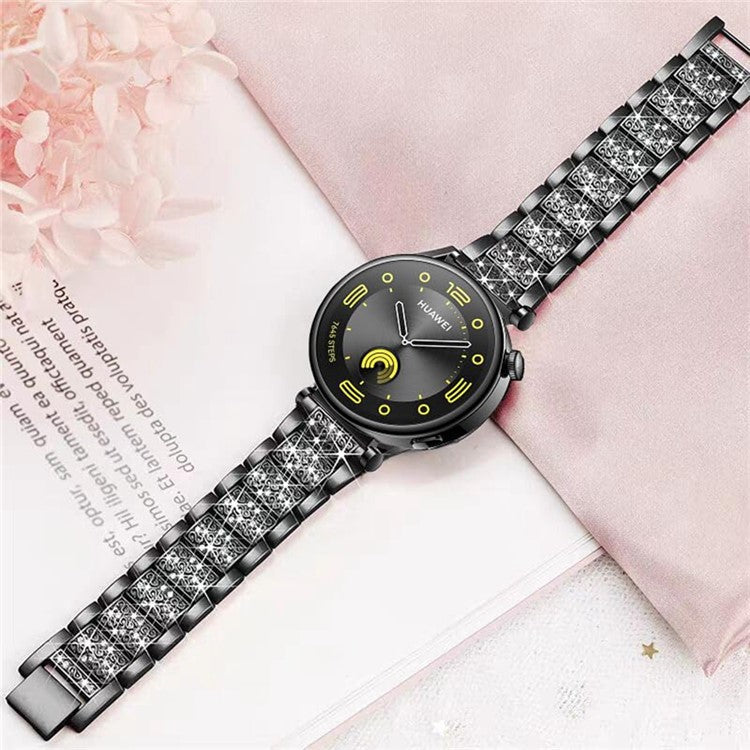 For Nokia Steel / Withings Steel HR 36mm Smartwatch Strap Rhinestone Decor Zinc Alloy Wrist Band - Black