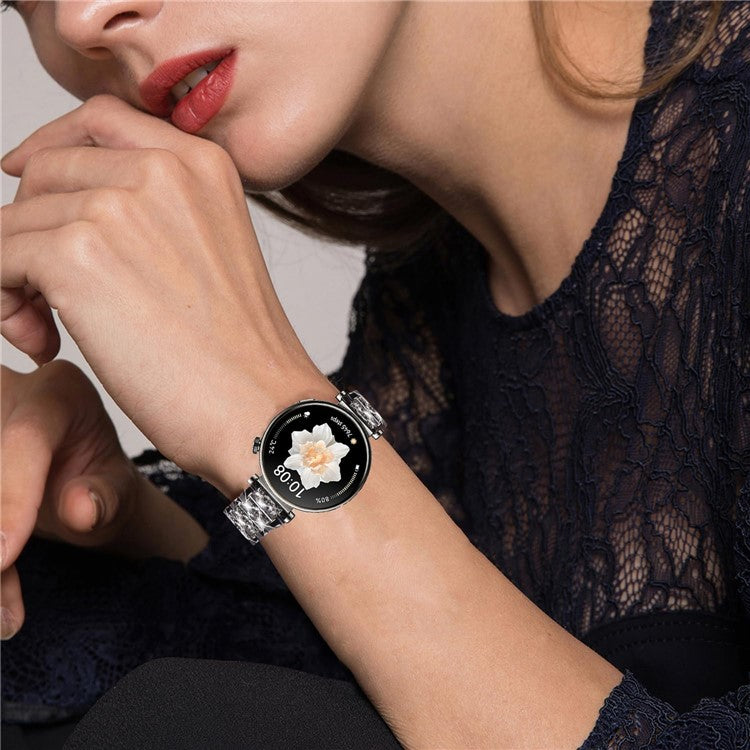 For Nokia Steel / Withings Steel HR 36mm Smartwatch Strap Rhinestone Decor Zinc Alloy Wrist Band - Black