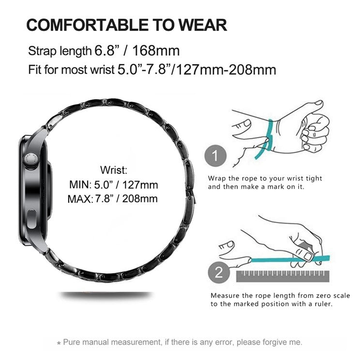 For Nokia Steel / Withings Steel HR 36mm Smartwatch Strap Rhinestone Decor Zinc Alloy Wrist Band - Black