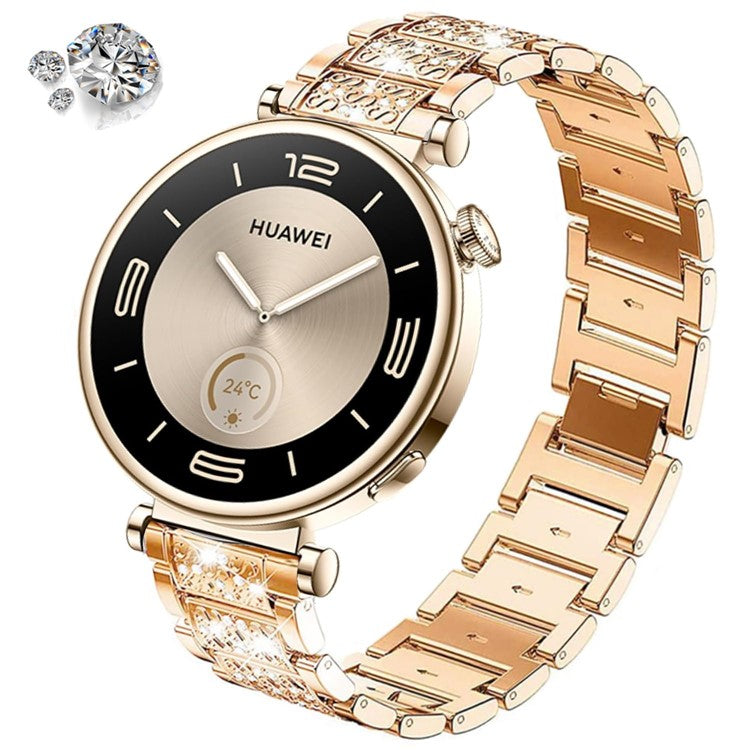 For Nokia Steel / Withings Steel HR 36mm Smartwatch Strap Rhinestone Decor Zinc Alloy Wrist Band - Rose Gold