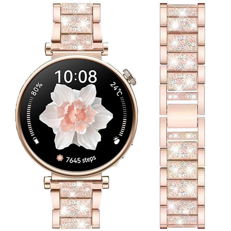 For Nokia Steel / Withings Steel HR 36mm Smartwatch Strap Rhinestone Decor Zinc Alloy Wrist Band - Rose Gold