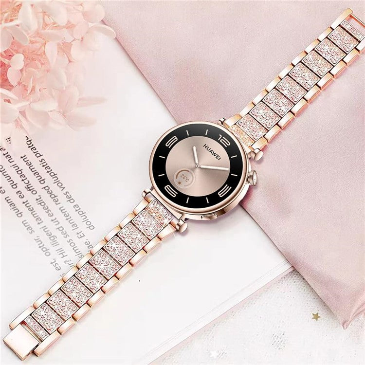 For Nokia Steel / Withings Steel HR 36mm Smartwatch Strap Rhinestone Decor Zinc Alloy Wrist Band - Rose Gold