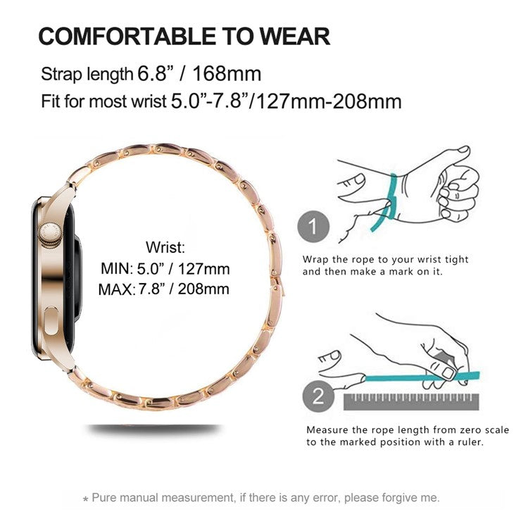 For Nokia Steel / Withings Steel HR 36mm Smartwatch Strap Rhinestone Decor Zinc Alloy Wrist Band - Rose Gold