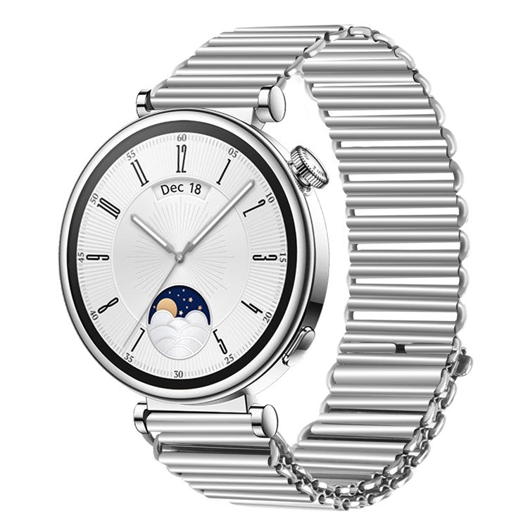 For Nokia Withings Steel HR 36mm / Steel Stainless Steel Watch Band Slingshot Buckle Loop Strap - Silver